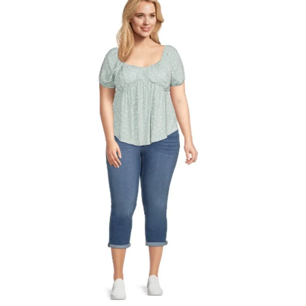No Boundaries Double Button Roll Cuff Corset Jeans Juniors 19 Plus Size 2X New